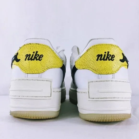 Nike Air Force 1 Shadow Womens Go The Extra Smile Sneaker White Leather Sz 9 - Picture 6 of 9